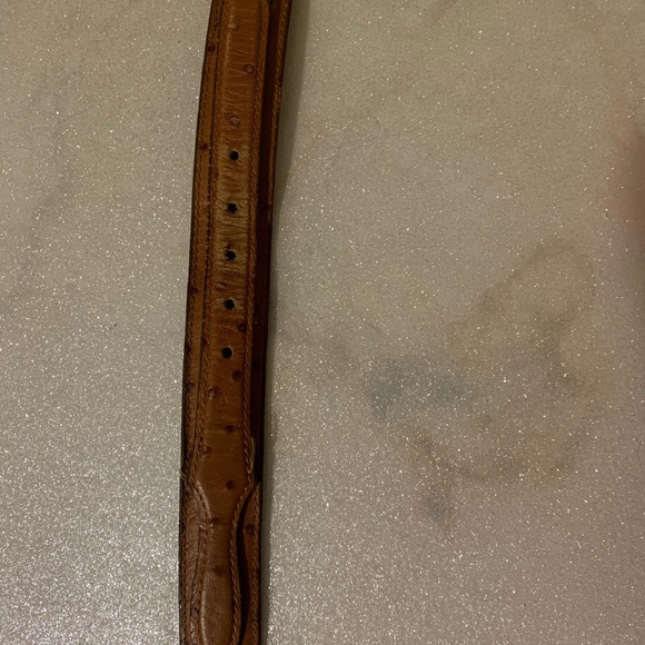 Brown Leather Belt with Ornate Silver Buckle - Picture 3 of 6